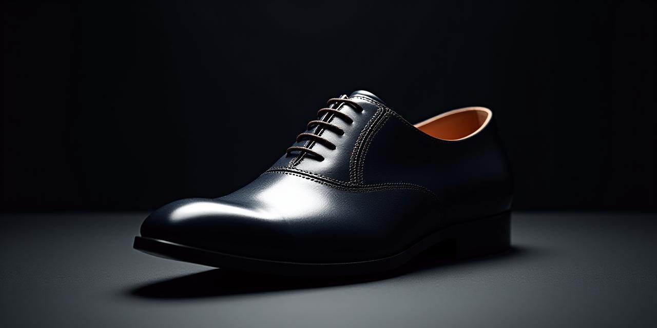 세련된 남성 정장화의 우아한 실루엣